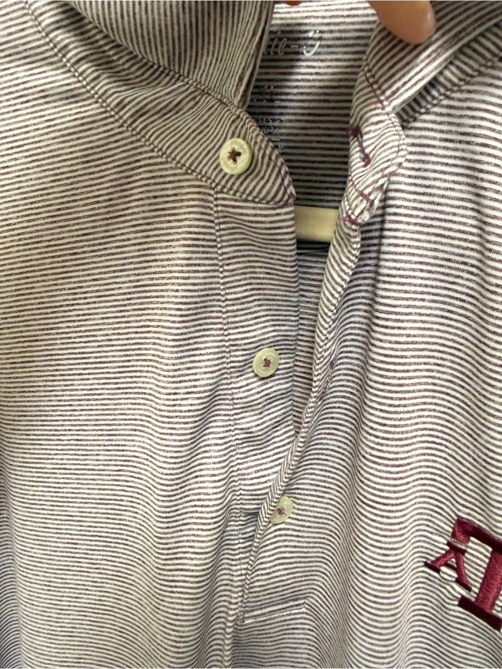 Johnnie-O Light Maroon Striped A&M Polo